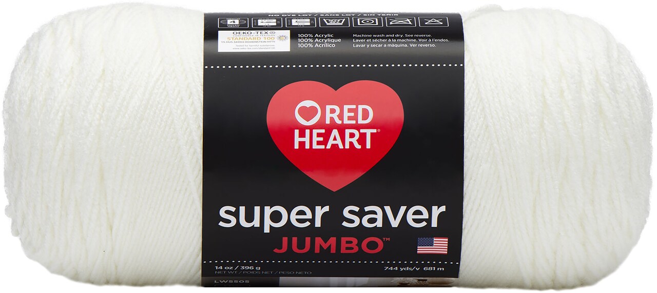Red Heart Super Saver Jumbo Yarn-Soft White